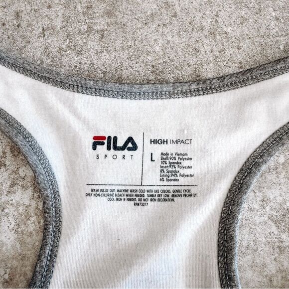 Fila Grey Racerback High Impact Sports Bra Size Large - Picture 2 of 4